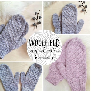 KNITTING PATTERN: Moonstone Mittens Women's Textured Mitten Pattern image 1