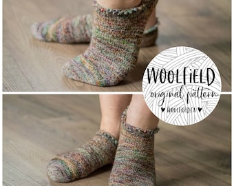 KNITTING PATTERN: Everyday Shorties - Vanilla Sock, Beginner Sock Pattern, Hand Knit Socks, Ankle Socks, Toe Up Socks