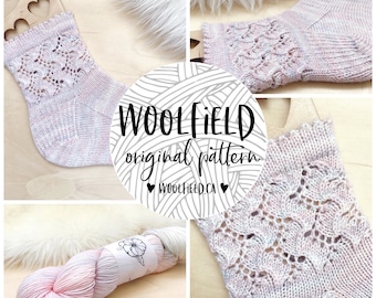 KNITTING PATTERN: Fairy Dust Socks - Lace Socks, Ruffle Socks, Hand Knit Socks, Easy Socks, Unisex, Custom Socks