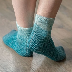 KNITTING PATTERN: Spray Lake Socks, Hand Knit Socks, Lace Socks, Cabled Sock, Ombre Socks, Gradient, Cuff Down Sock Pattern image 5