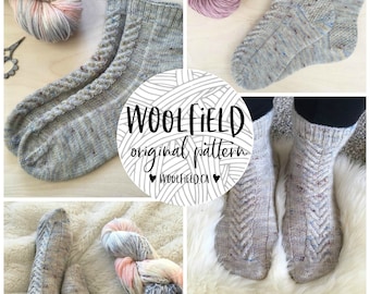 KNITTING PATTERN: PRONGS - antler sock knitting pattern, staghorn cable, antler cable, unisex socks, hand knit socks, cabled sock