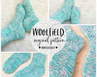 KNITTING PATTERN: Part of Your World Socks - Sock Knitting Pattern - Mermaid Socks - Cuff Down - Heel Flap - Scales - Textured sock