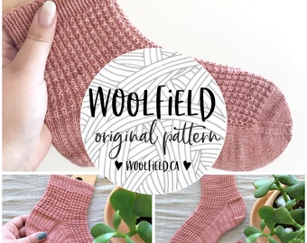 KNITTING PATTERN: Terracotta Socks - Hand Knit Socks, Sock Pattern, Knit Socks, Beginner Socks, Textured Sock, Unisex