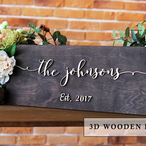 Wedding Last Name Sign, Wedding gift, Wedding decor, Established Family Sign, Last Name, Wall Decor, Family Name gift for couple | Name Sign