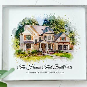 Custom House Watercolor Print, Custom Home illustration, Personalized Building Portrait, Home Portrait Housewarming Gift, First Home Gift
