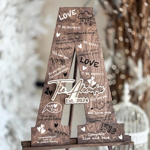 Heartfelt Wedding Guest Book - Personalized Keepsake - Custom Wooden Sign - Guestbook Alternative for Memories - Wooden Letter Guest Book