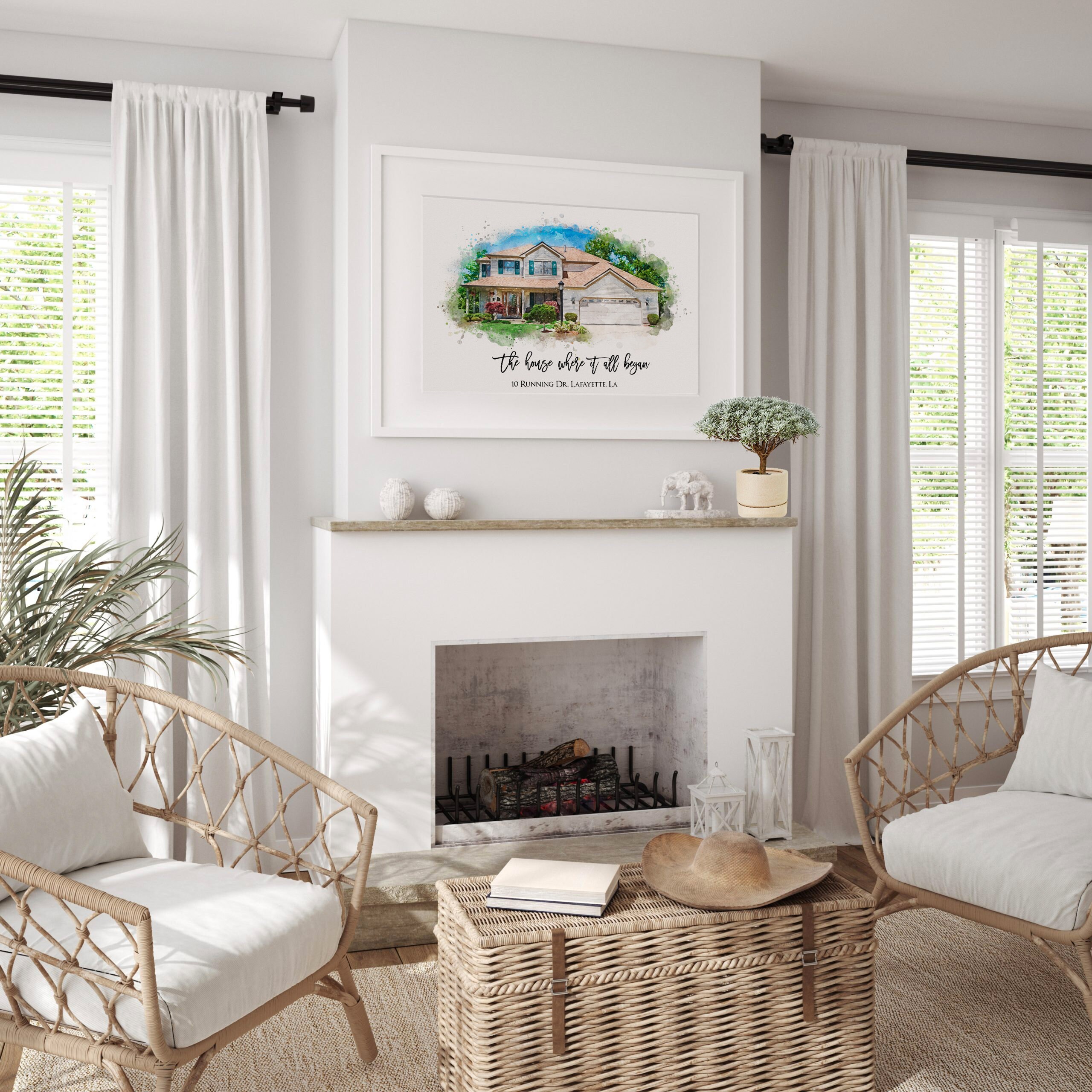 Custom Home Watercolor Portrait, Personalized House Illustration - Etsy