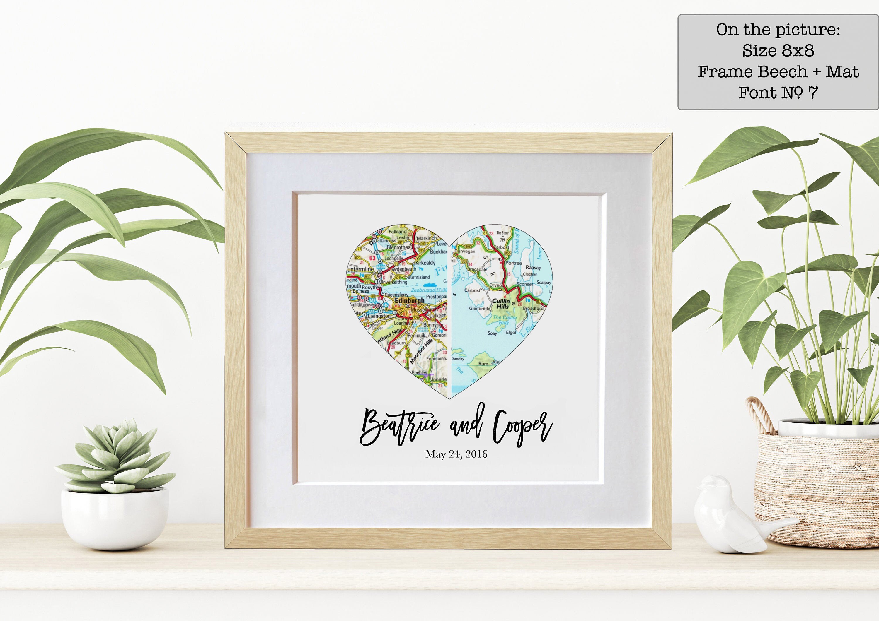 Custom Heart Map Personalized Heart Map Print, Custom Anniversary Gift - Etsy