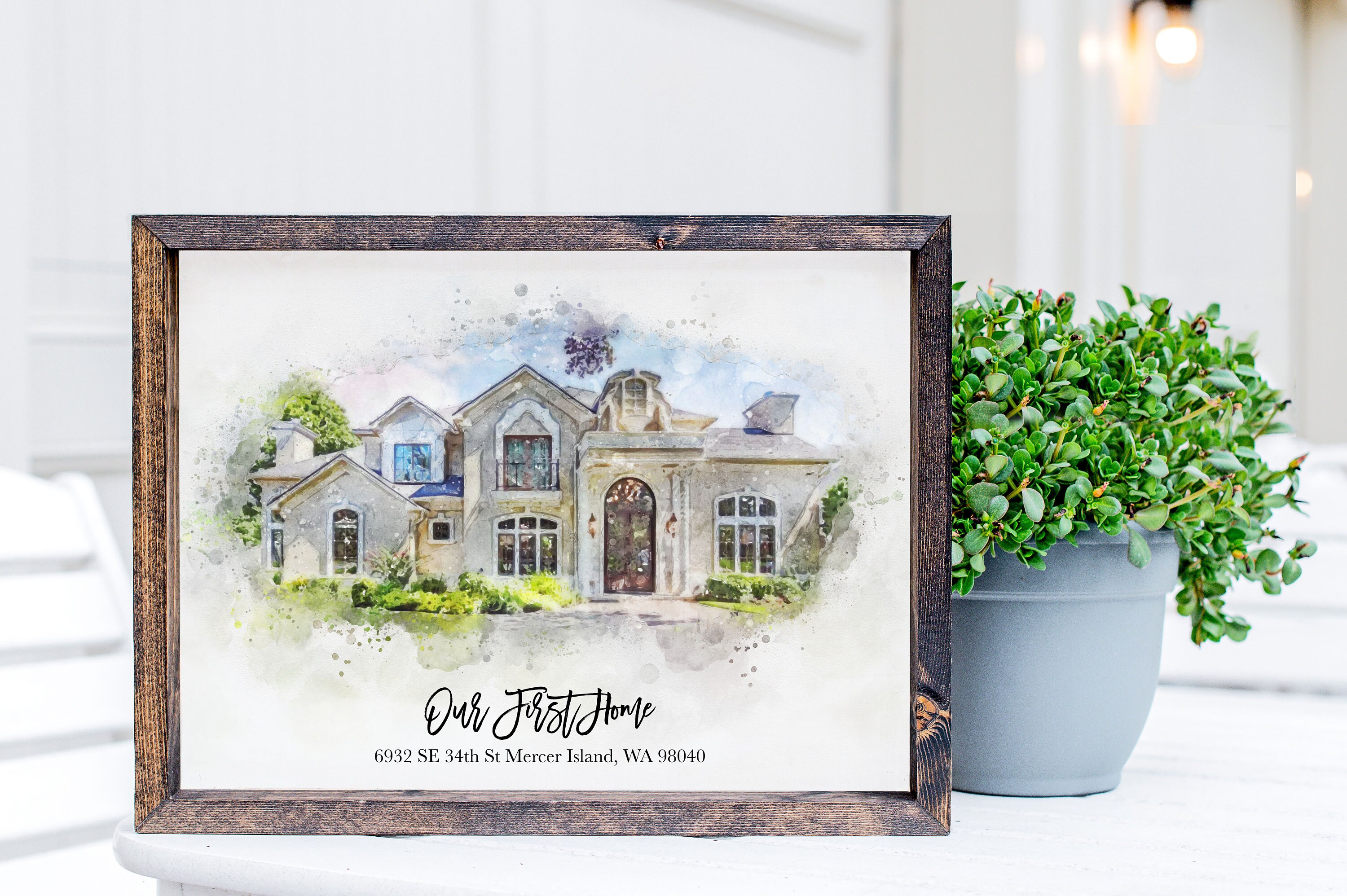 Custom Home Watercolor Portrait, Personalized House Illustration - Etsy