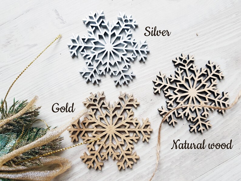 Black Friday Christmas Wooden Snowflake Ornaments Wood Etsy