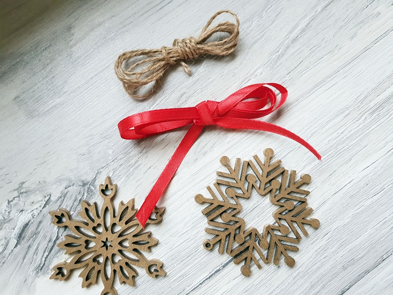 Black Friday Christmas Wooden Snowflake Ornaments Wood Etsy