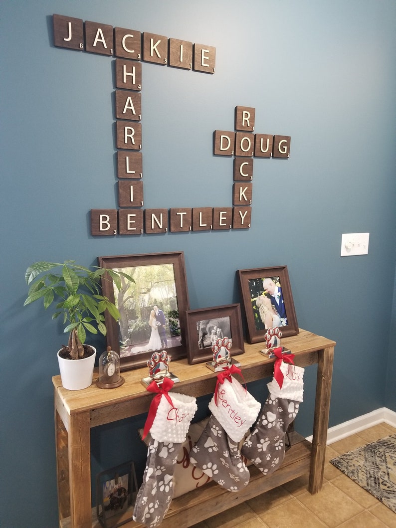 Large 3D Scrabble Tiles Wooden Scrabble Wall Art Large Etsy