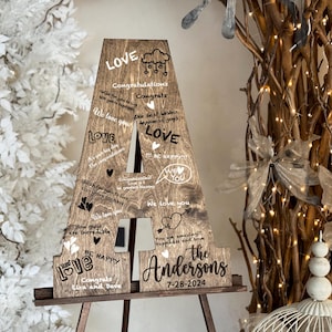 Wedding Guest Book Alternative - Personalized Wooden Guest Book - Custom Wedding Sign - Rustic Wedding Decor - Guestbook - Wooden Letter