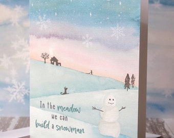 Christmas Cards – "Sledding at Sunset" – 5 x 7" Linen with Envelopes