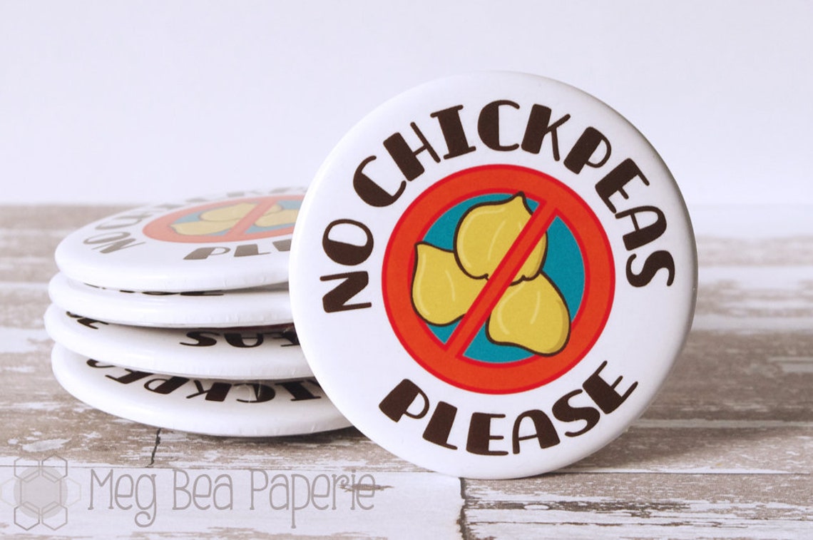 No Chickpeas 2.5 Round Button Food Allergy Awareness Etsy