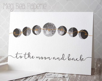 Note Cards – “To the Moon and Back” – 3.5 x 5” Linen with Envelopes