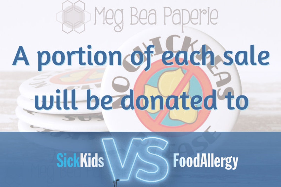 No Chickpeas 2.5 Round Button Food Allergy Awareness Etsy