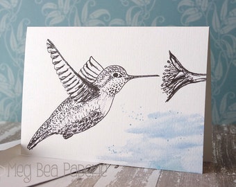 Note Cards – “Hummingbird” – 3.5 x 5” Linen with Envelopes