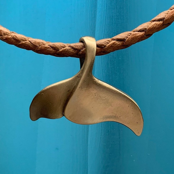 Whale Tail Necklace, Whale Tail Pendant, Whale Fin Jewelry, Bronze Pendant, Ocean jewelry, Sea talisman, Dive Jewelry, Surfer Jewelry