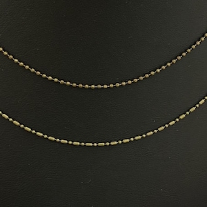 Antique Bronze Chain, Ball Chain Design for Necklace. 1.5mm  and 1.2mm X 2.2mm. Custom Made Any Length.  Perfect Chain for Pendant and Gift