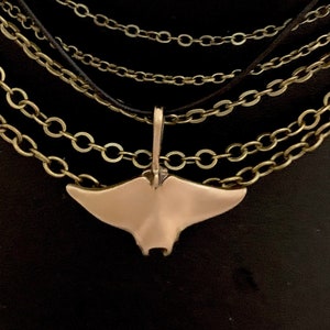 Manta Ray Necklace | Manta Ray Gift | Solid Bronze | Stingray necklace | Stingray Jewelry, Ocean Jewelry, Beach Jewelry, Stingray Gift