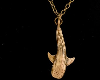 Whale Shark, Whale Shark Necklace, Bronze Whale Shark Pendant Only, Men Women Gift, Nautical Jewelry, Shark Jewelry, Surfer Diving Jewelry
