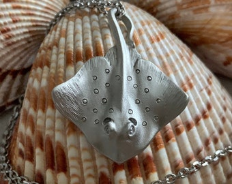 Stingray Jewelry | Stingray Necklace | Pendant Only | Beach Theme Charms, Realistic Surfer Jewelry, Nautical Jewelry Designs, Sting Ray