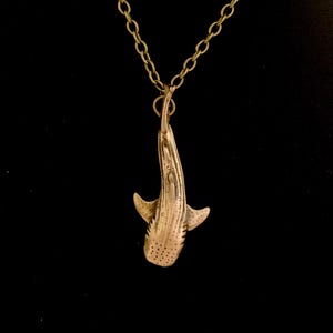 Bronze Whale Shark Necklace with Chain or Leather, Men or Women  Love of Sea Life, Diving, Surfing. Unique Gift Personalization available,