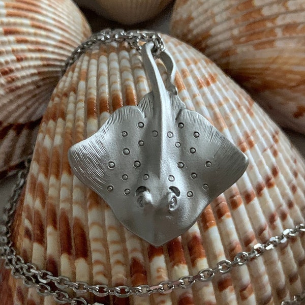 Stingray Jewelry | Stingray Necklace | Pendant Only | Beach Theme Charms, Realistic Surfer Jewelry, Nautical Jewelry Designs, Sting Ray