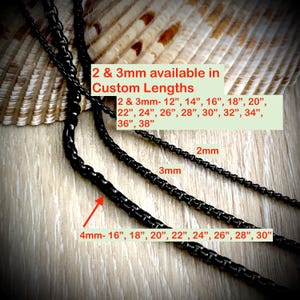 Black Box Necklace Chain: Stainless Steel Men's Chain (2mm-4mm)