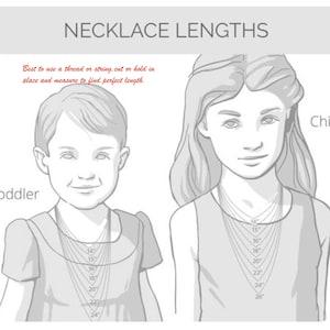 Childrens Chain Necklace common lengths.  Measure before ordering. Gift for Christmas, Birthday, Anniversary Or other Holiday.