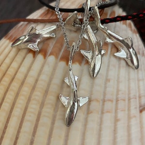 Reef Shark Necklace| Shark Necklace | Tiny Shark Charms | Shark Jewelry | Adjustable Necklace, Divers Jewelry, Shark Necklace, Silver Shark