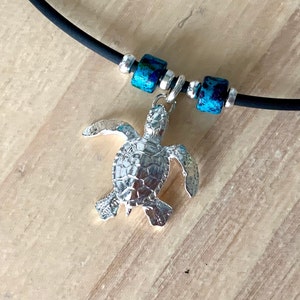 Tiny Charm Necklace, Tiny Charm, Beaded Necklace, Beaded Choker for Kids or Women, Sterling Silver Necklace, Nautical Charms, Turtle Charm