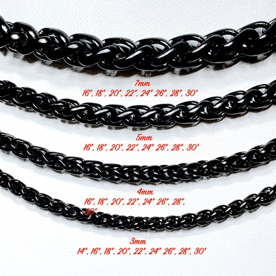 Black Basket Chain Stainless Steel 