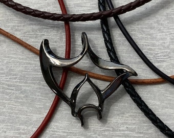 Manta Ray Jewelry with Hematite finish, Manta Ray Necklace or Pendant Only, Sting Ray Jewelry, Sting Ray Surfer Jewelry,