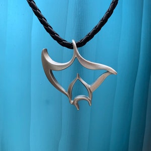 Manta Ray Necklace in Pewter, Ocean Design Jewelry, Stingray Necklace, Stingray Charm, Shark Necklace, Ocean Jewelry, Personalized Necklace