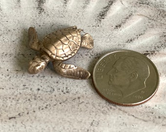 Sea Turtle Necklace | Tiny Turtle | Hatchling size of Dime, Ocean Necklace, Nautical Jewelry | Small Sea Turtle Gift, Small Turtle Charm