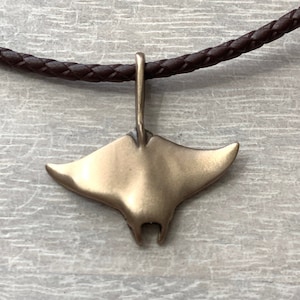 Manta Ray Necklace | Manta Ray Gift | Solid Bronze | Stingray necklace | Stingray Jewelry, Ocean Jewelry, Beach Jewelry, Stingray Gift