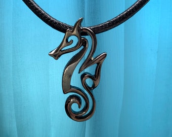 Seahorse Necklace | Sea Horse Pendant Only in Hematite | Ocean Jewelry | Nautical Gifts | Surfing Jewelry | Modern Seahorse Jewelry