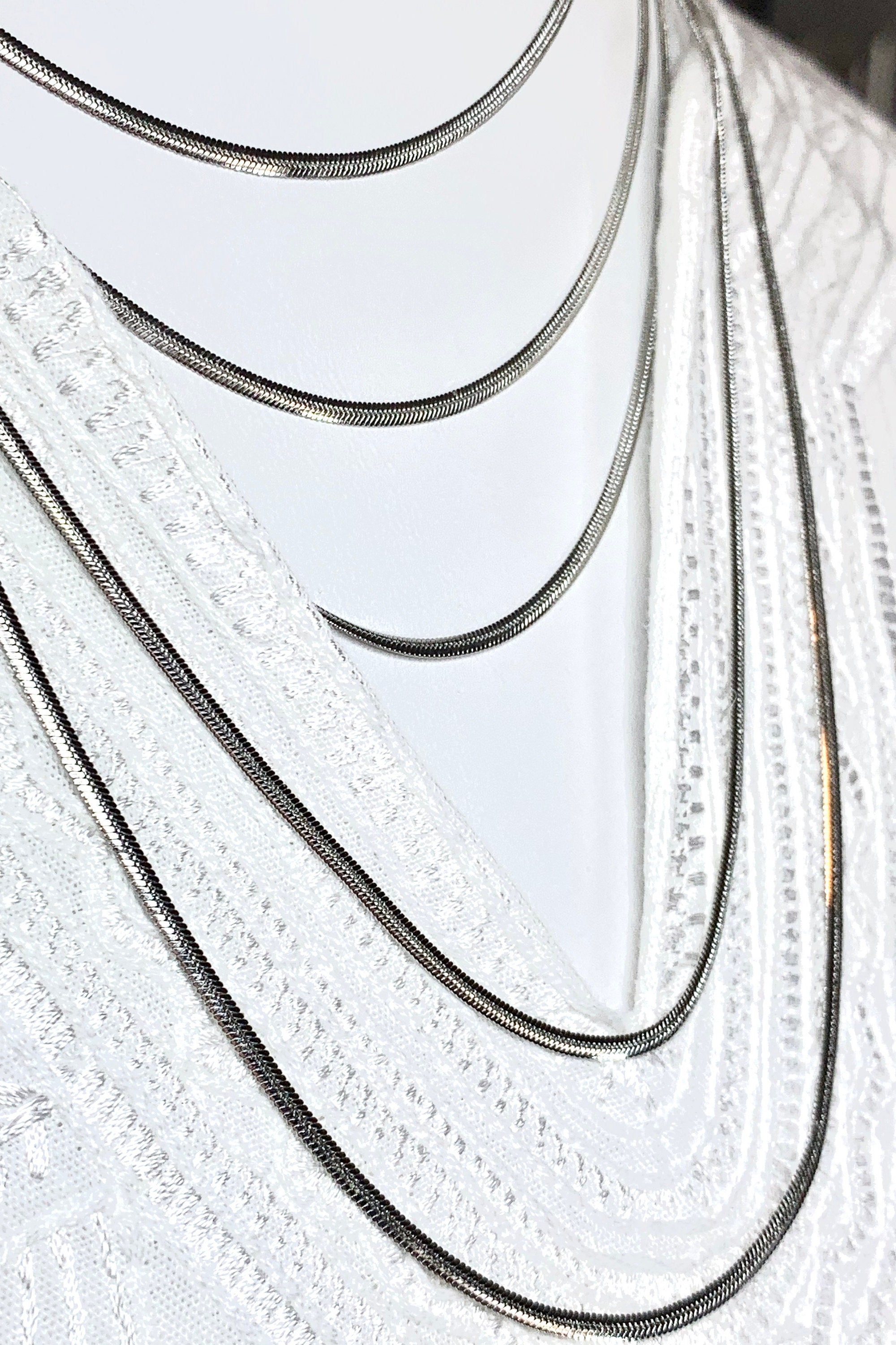 Herringbone Necklace Stainless Steel Flat Herringbone Chain Etsy Sweden