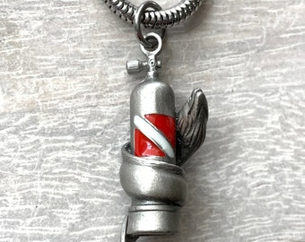 Moray Eel & Scuba Tank with Dive Flag Necklace or Pendant Only in Pewter, Ocean  Nautical Jewelry, Scuba Diving Jewelry