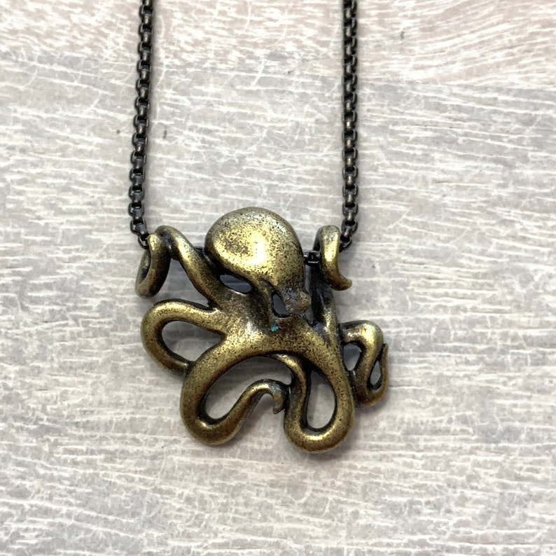 Octopus Pendant Octopus Necklace Mens Octopus Necklace Husband Gift Unisex Octopus Jewelry Sailor Mens Pendant With Chain
