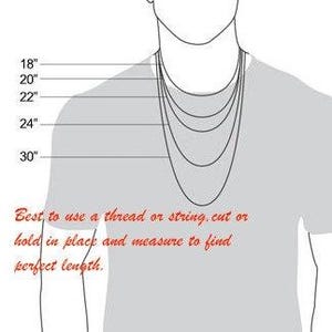 Mens  Chain Necklace common lengths.  Measure before ordering.Gift for Christmas, Birthday, Anniversary Or other Holiday.
