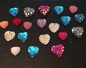 Pack of assorted flat back hearts