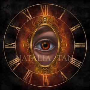 The Enchanted Red Eye In The Mirror Clock Design