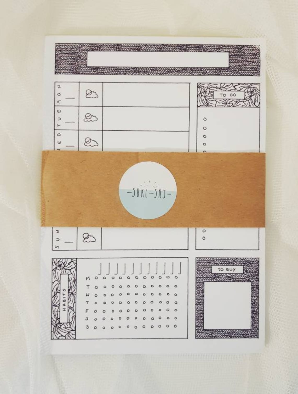 Weekly Desk Planner Notepad 50 Sheets of Handillustrated Etsy