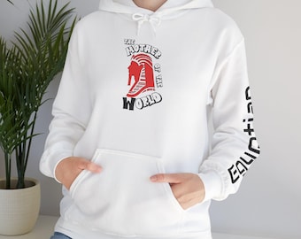 Egyptian 6000 BC Hoodie | Red Pharaoh Graphic, Sleeve Text, Back Logo