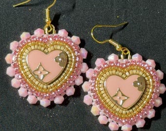 Pink Beaded Earrings