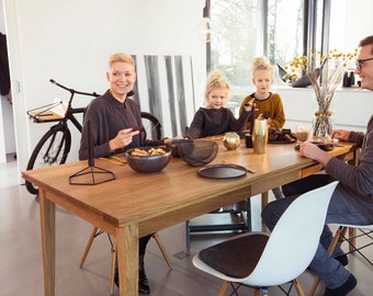 Elm eettafel gemaakt van massief hout Elm zeldzame eettafel vintage REKORD eettafel + bureau