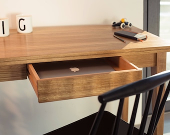 petit bureau bureau console en chêne massif meuble REKORD en bois de chêne